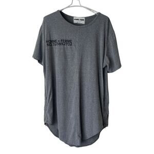 Homme + Femme Los Angeles Men’s T-Shirt Round Hem Bottom Gray Black Size XXL